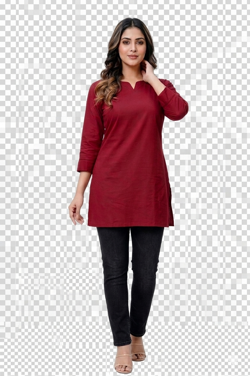 Red short kurta