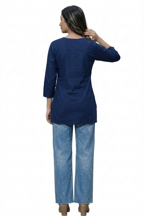 blue short kurta