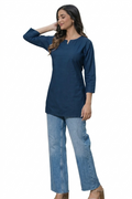 blue short kurta