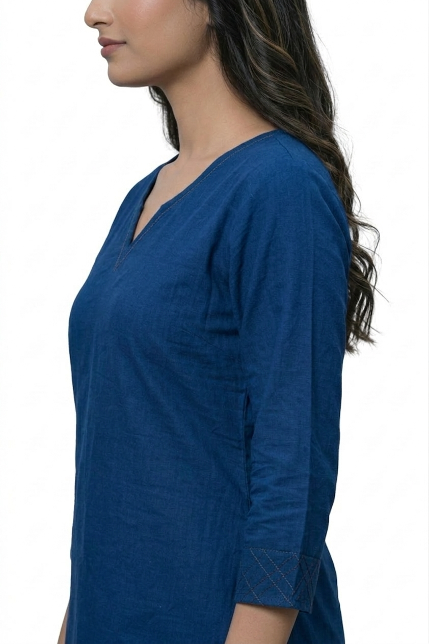 blue short kurta